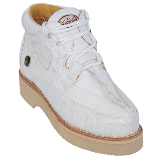Los Altos White Genuine Crocodile / Ostrich Casual Shoes ZA050228